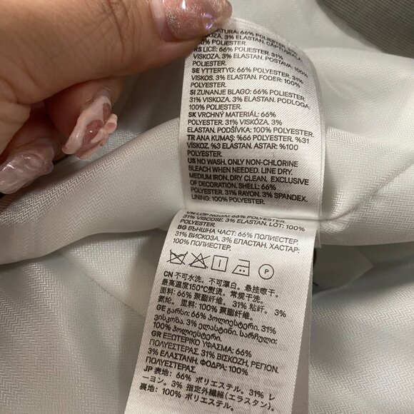 H&M Grey Blazer with Front Button Size 6 - Picture 8 of 9